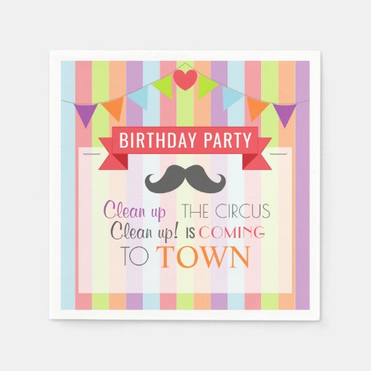  Circus Poster Kindergeboortedag Servetten (Voorkant)
