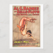 Circus Poster: Luchtgymnaste Janet May Briefkaart (Voorkant)