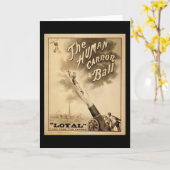 Circus Poster Menselijke Canon Ball circa 1879 Kaart (Gele Bloem)