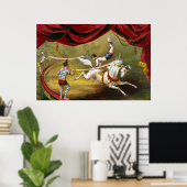 Circus Poster met Acrobat op paard. (Thuiskantoor)