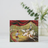 Circus Poster met Acrobat op paard. Briefkaart (Staand voorkant)