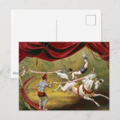 Circus Poster met Acrobat op paard. Briefkaart (Voorkant / Achterkant)