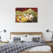 Circus Poster met Acrobat op paard. Canvas Afdruk (Insitu (Slaapkamer))