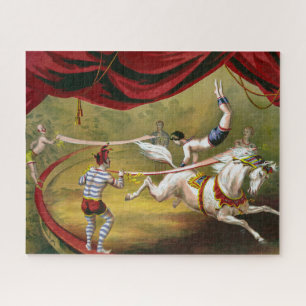 Circus Poster met Acrobat op paard. Legpuzzel