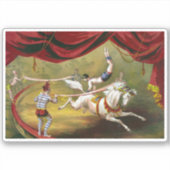 Circus Poster met Acrobat op paard. Sticker (Voorkant)