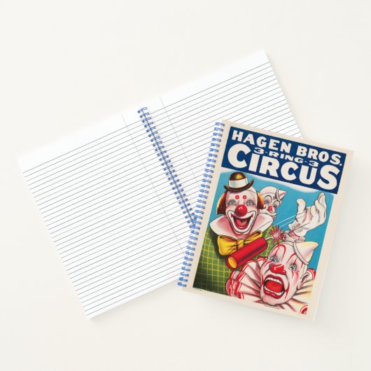 Circus Poster met clown gezichten en vuur cracker Notitieboek (Binnen)