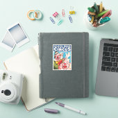 Circus Poster met clown gezichten en vuur cracker Sticker (iPad Cover)