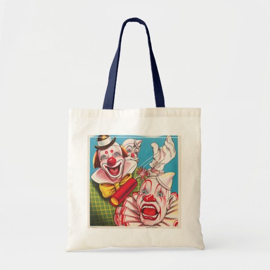 Circus Poster met clown gezichten en vuur cracker Tote Bag (Voorkant)