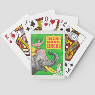 Circus Poster met een vrouw en een rijdende olifan Pokerkaarten