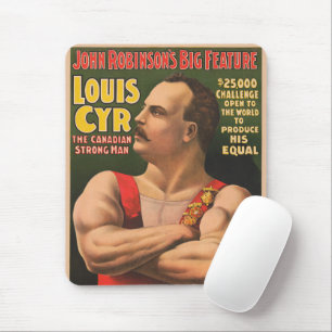 Circus Poster met Louis Cyr met gekruiste armen Muismat