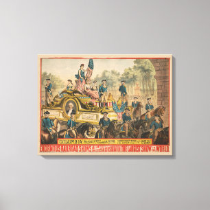 Circus Poster met Parade Float Canvas Afdruk