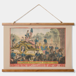  Circus Poster met Parade Float Hangend Wandkleed