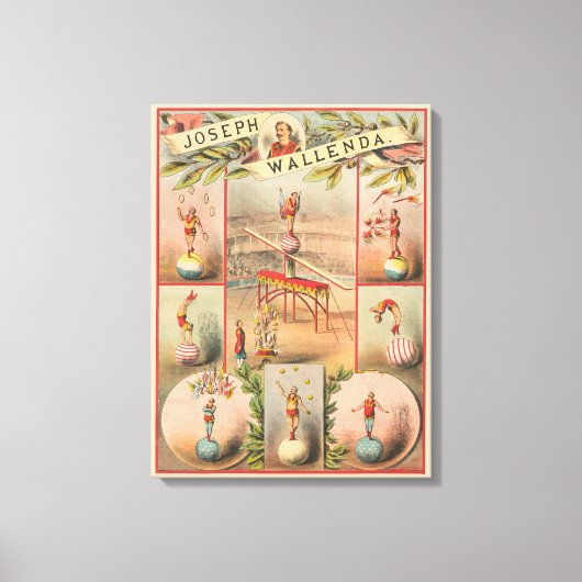 circus Poster met scènes van acrobatiek Canvas Afdruk (Voorkant)