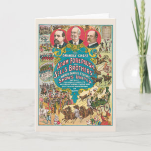 Circus Poster met veel circusscènes Kaart