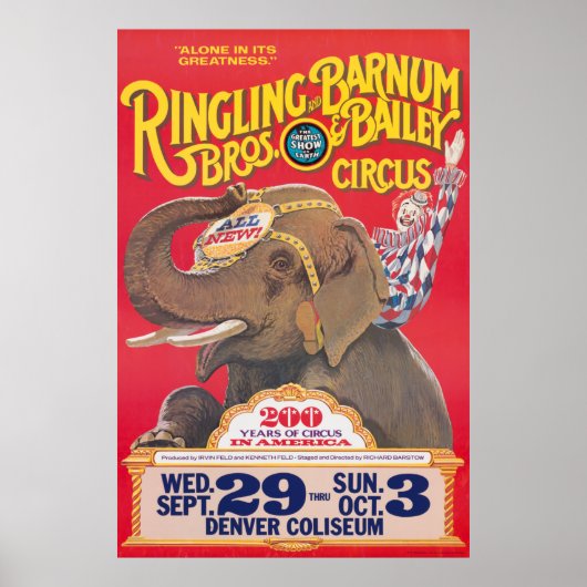 Circus Poster - Ringling Bros Advert Denver, CO. (Voorkant)