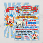 Circus Poster stijl feestuitnodigingen Kaart (Voorkant / Achterkant)