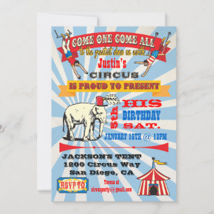 Circus Poster stijl feestuitnodigingen Kaart