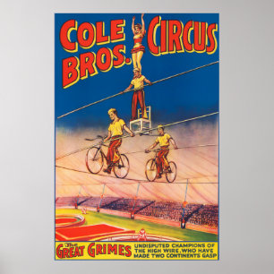 circus Poster tonen hoge draad acrobaten