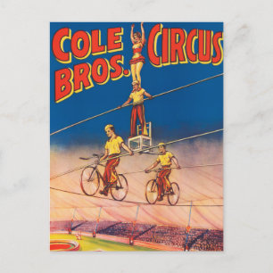  circus Poster tonen hoge draad acrobaten Briefkaart