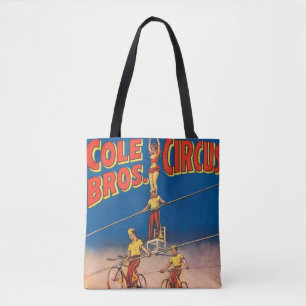 circus Poster tonen hoge draad acrobaten Draagtas