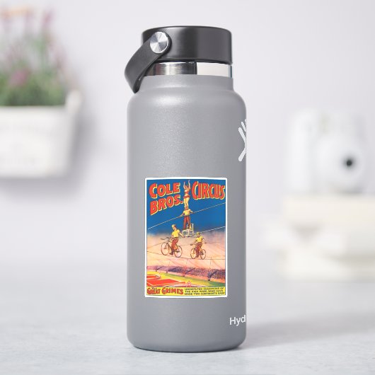 circus Poster tonen hoge draad acrobaten Sticker (HydroFlask)