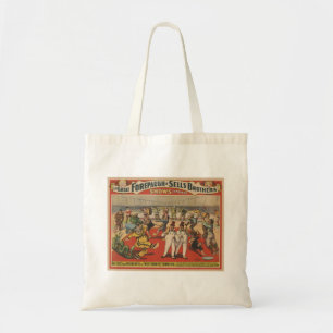 Circus Poster toont de amusante capriolen van clow Tote Bag