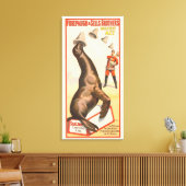 Circus Poster toont een Zee leeuw vangen Petten Canvas Afdruk (Insitu (Woonkamer))