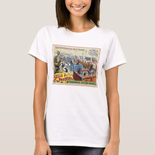 Circus Poster toont wilde dieren in kooien T-shirt