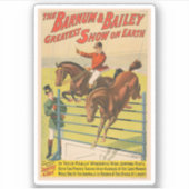 Circus Poster van 2 pony's springen over een obsta Sticker (Voorkant)