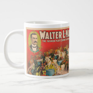 Circus Poster van 63 optredende paarden in één rin Extra Grote Beker