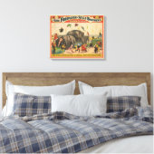 Circus Poster van acrobaten springen over olifante Canvas Afdruk (Insitu (Slaapkamer))