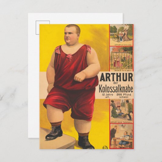  circus Poster van Arthur het kolossale Kind Briefkaart (Voorkant / Achterkant)