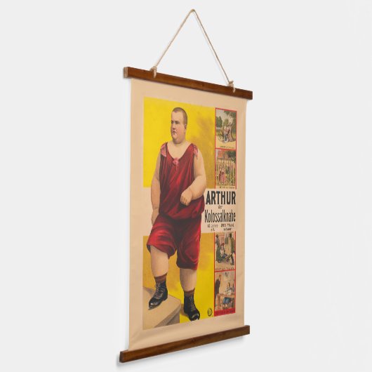  circus Poster van Arthur het kolossale Kind Hangend Wandkleed (Gebogen)