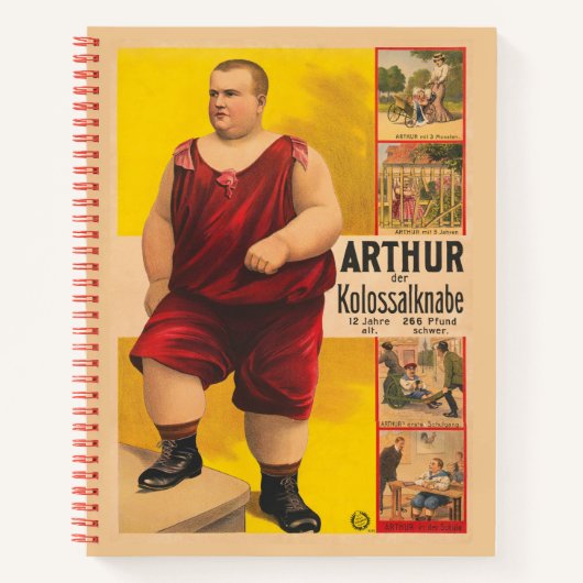  circus Poster van Arthur het kolossale Kind Notitieboek (Voorkant)