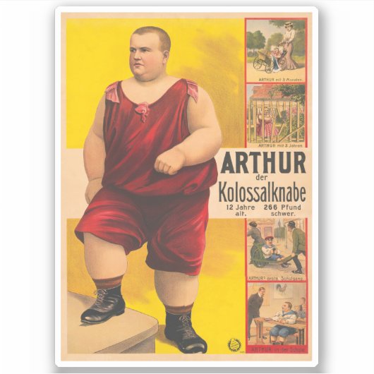  circus Poster van Arthur het kolossale Kind Sticker (Voorkant)