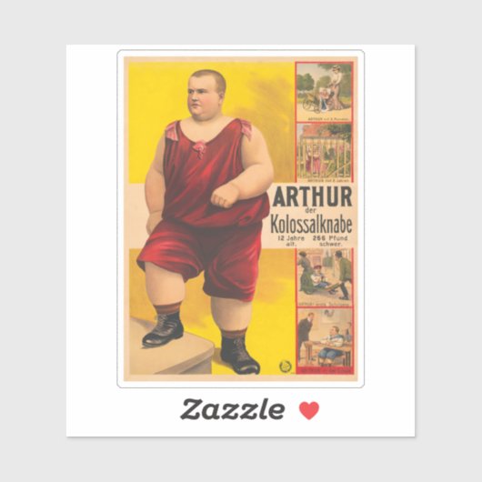  circus Poster van Arthur het kolossale Kind Sticker (Vel)