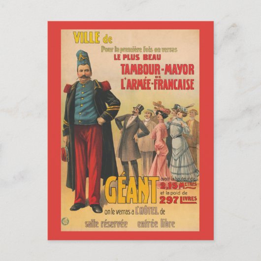 Circus Poster van de menigte bewonderen een Franse Briefkaart (Voorkant)