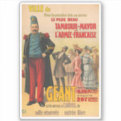 Circus Poster van de menigte bewonderen een Franse Sticker (Voorkant)