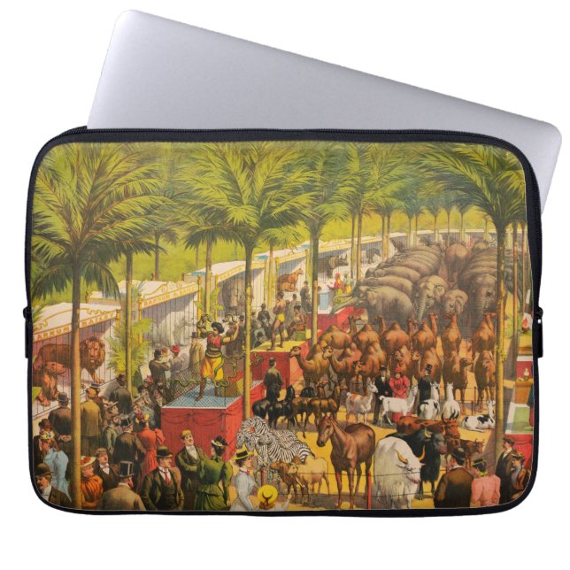  circus Poster van dieren en performers Laptop Sleeve (Voorkant)
