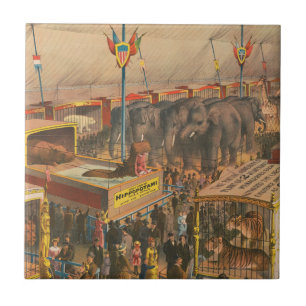 Circus Poster van Dieren tentoongesteld in een ten Tegeltje