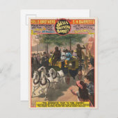  circus Poster van een aap gedreven coach Briefkaart (Voorkant / Achterkant)