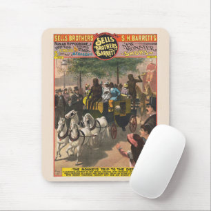 circus Poster van een aap gedreven coach Muismat