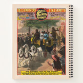 circus Poster van een aap gedreven coach Notitieboek (Achterkant)