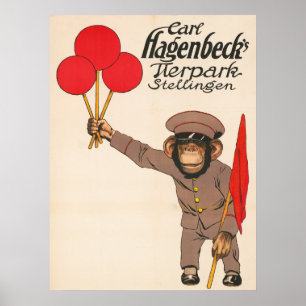  circus Poster van een aap met ballonnen