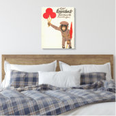 circus Poster van een aap met ballonnen Canvas Afdruk (Insitu (Slaapkamer))