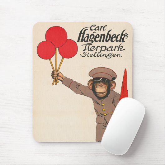circus Poster van een aap met ballonnen Muismat (Met muis)