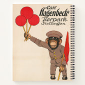 circus Poster van een aap met ballonnen Notitieboek (Achterkant)