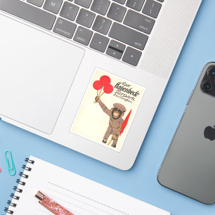  circus Poster van een aap met ballonnen Sticker