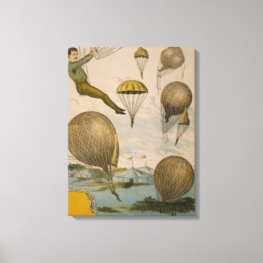 Circus Poster van een luchtballon performance Canvas Afdruk (Voorkant)