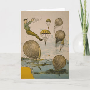 Circus Poster van een luchtballon performance Kaart